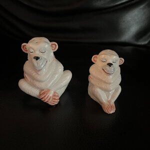 Rare Vintage Vietre Self Hugging Monkeys Salt & Pepper Shakers